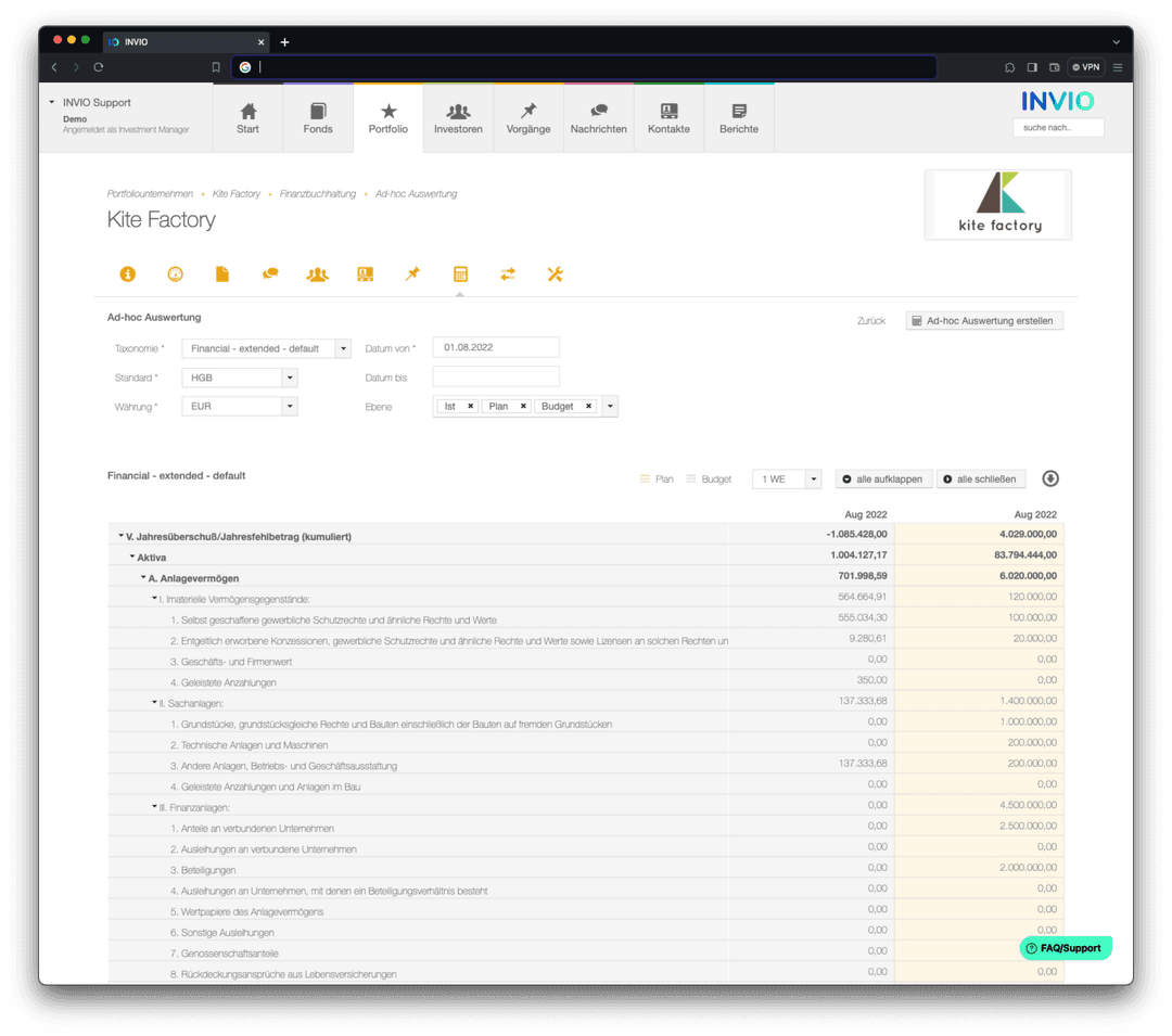 Invio Example Adhoc Report